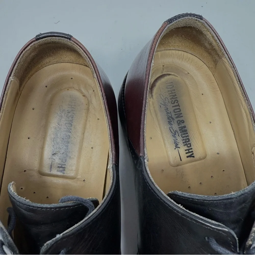 Johnston & Murphy Conrad Saddle‎ Dress Oxfords Shoes Brown Black 8.5 M Leather